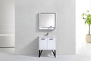 Bosco 30 in. Modern Bathroom Vanity w/ White Countertop and Matching Mirror - High Gloss White