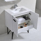 Bosco 30 in. Modern Bathroom Vanity w/ White Countertop and Matching Mirror - High Gloss White