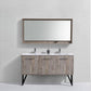 KubBath Bosco 60 in. Double Sink Modern Bathroom Vanity w/ Quartz Countertop, KB60DNW