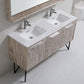 KubBath Bosco 60 in. Double Sink Modern Bathroom Vanity w/ Quartz Countertop, KB60DNW