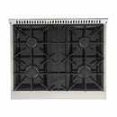 Kucht 30-Inch Pro-Style Dual Fuel Range in Stainless Steel with White Oven Door KDF302-W