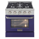 Kucht 30-Inch Pro-Style Dual Fuel Range in Stainless Steel with Blue Oven Door KDF302-B