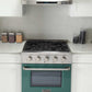 Kucht 30-Inch Pro-Style Dual Fuel Range in Stainless Steel with Green Oven Door KDF302-G