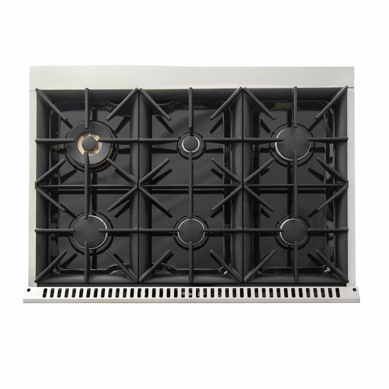 Kucht 36-Inch Pro-Style Dual Fuel Range in Stainless Steel with Black Oven Door KDF362-K