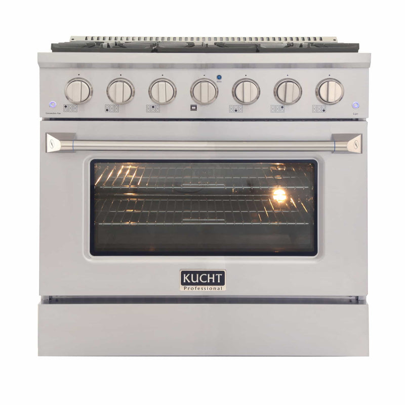 Kucht 36-Inch Pro-Style Dual Fuel Range in Stainless Steel KDF362-S