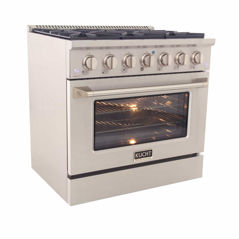 Kucht 36-Inch Pro-Style Dual Fuel Range in Stainless Steel KDF362-S