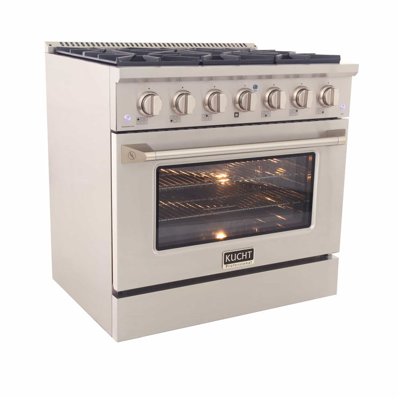Kucht 36-Inch Pro-Style Dual Fuel Range in Stainless Steel (KDF362-S)