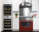Kucht 36-Inch Pro-Style Dual Fuel Range in Stainless Steel with Red Oven Door KDF362-R