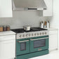 Kucht 48-Inch Pro-Style Dual Fuel Range in Stainless Steel with Green Oven Door KDF482-G