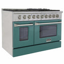 Kucht 48-Inch Pro-Style Dual Fuel Range in Stainless Steel with Green Oven Door KDF482-G