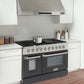 Kucht 48-Inch Pro-Style Dual Fuel Range in Stainless Steel with Black Oven Door KDF482-K