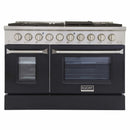 Kucht 48-Inch Pro-Style Dual Fuel Range in Stainless Steel with Black Oven Door KDF482-K