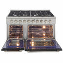 Kucht 48-Inch Pro-Style Dual Fuel Range in Stainless Steel with Black Oven Door KDF482-K