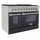 Kucht 48-Inch Pro-Style Dual Fuel Range in Stainless Steel with Black Oven Door KDF482-K