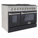 Kucht 48-Inch Pro-Style Dual Fuel Range in Stainless Steel with Black Oven Door KDF482-K