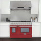 Kucht 48-Inch Pro-Style Dual Fuel Range in Stainless Steel with Red Oven Door KDF482-R
