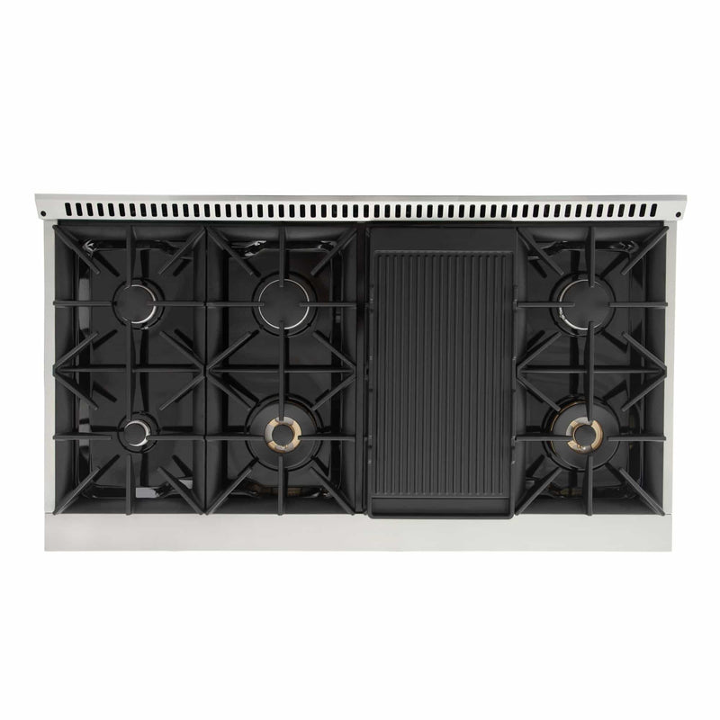 Kucht 48-Inch Pro-Style Dual Fuel Range in Stainless Steel with Blue Oven Door KDF482-B