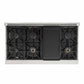 Kucht 48-Inch Pro-Style Dual Fuel Range in Stainless Steel with Black Oven Door KDF482-K