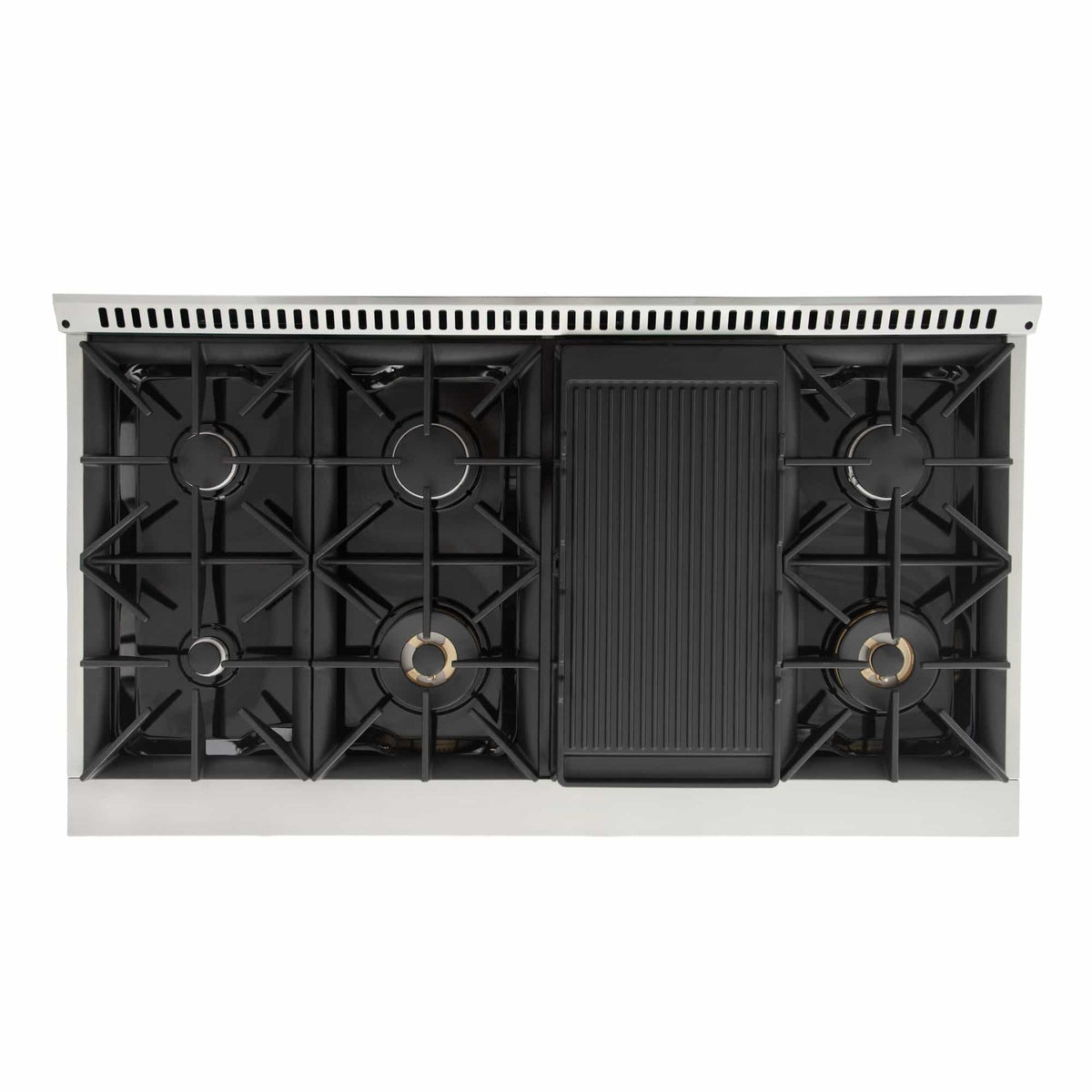 Kucht 48-Inch Pro-Style Dual Fuel Range in Stainless Steel with Black Oven Door KDF482-K