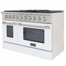 Kucht 48-Inch Pro-Style Dual Fuel Range in Stainless Steel with White Oven Door KDF482-W