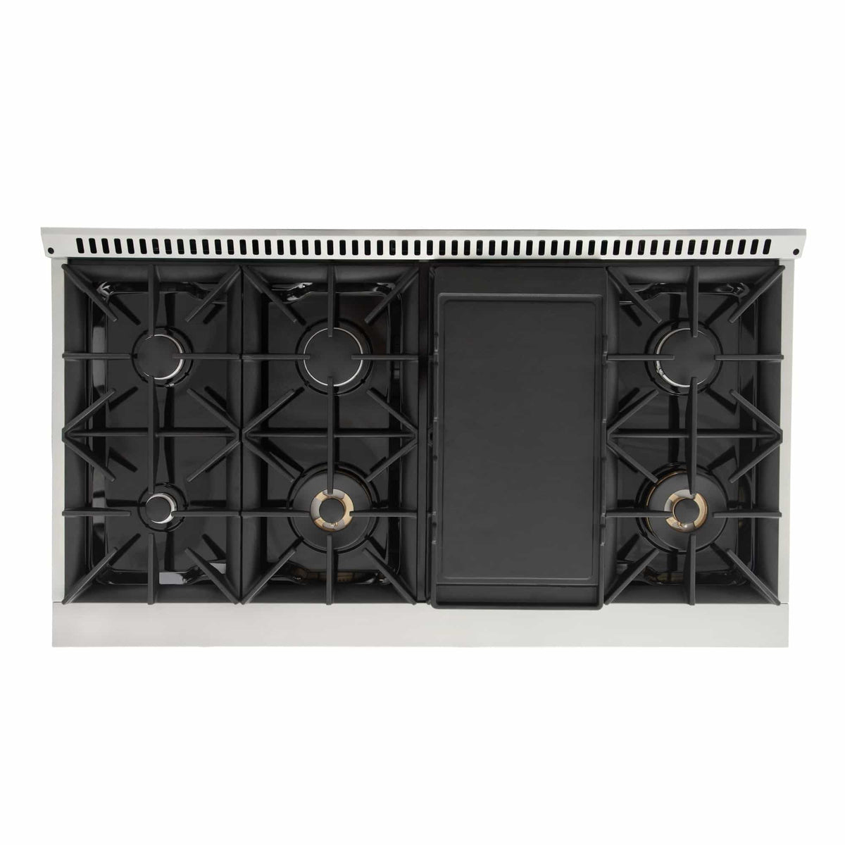 Kucht 48-Inch Pro-Style Dual Fuel Range in Stainless Steel with Black Oven Door KDF482-K