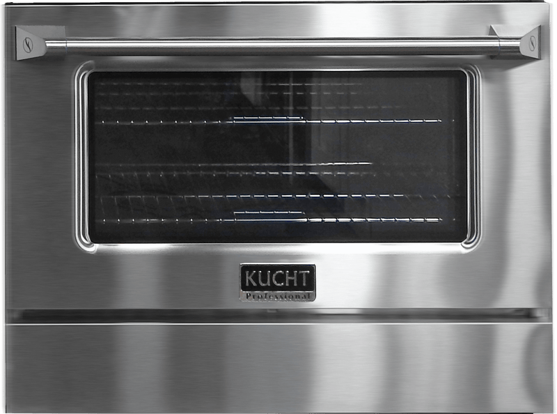 Kucht 5-Piece Appliance Package - 30-Inch Dual Fuel Range, 36-Inch Panel Ready Refrigerator, Wall Mount Hood, Panel Ready Dishwasher, & Microwave Oven in Stainless Steel