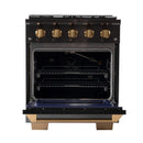 KUCHT Gemstone Professional 30-Inch 4.2 Cu. Ft. Dual Fuel Range for Propane Gas with Sealed Burners and Convection Oven in Titanium Stainless Steel KED304/LP