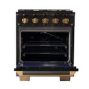 KUCHT Gemstone Professional 30-Inch 4.2 cu. ft. Natural Gas Range with Sealed Burners and Convection Oven in Titanium Stainless Steel with Gold Accents KEG303