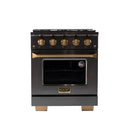 KUCHT Gemstone Professional 30-Inch 4.2 Cu. Ft. Dual Fuel Range for Propane Gas with Sealed Burners and Convection Oven in Titanium Stainless Steel KED304/LP
