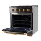 KUCHT Gemstone Professional 30-Inch 4.2 Cu. Ft. Dual Fuel Range for Propane Gas with Sealed Burners and Convection Oven in Titanium Stainless Steel KED304/LP