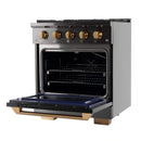 KUCHT Gemstone Professional 30-Inch 4.2 Cu. Ft. Dual Fuel Range for Propane Gas with Sealed Burners and Convection Oven in Titanium Stainless Steel KED304/LP