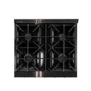 KUCHT Gemstone Professional 30-Inch 4.2 cu. ft. Natural Gas Range with Sealed Burners and Convection Oven in Titanium Stainless Steel with Gold Accents KEG303
