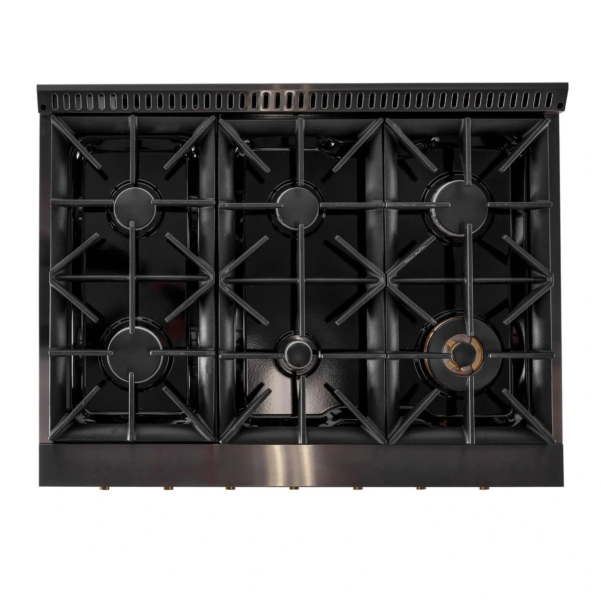 KUCHT Gemstone Professional 36-Inch 5.2 Cu. Ft. Dual Fuel Range for Natural Gas with Sealed Burners and Convection Oven in Titanium Stainless Steel KED364