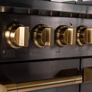 KUCHT Gemstone Professional 48-Inch 46.7 Cu. Ft. Dual Fuel Range for Propane Gas with Sealed Burners and Convection Oven in Titanium Stainless Steel KED484/LP