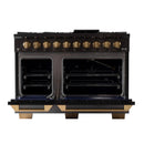 KUCHT Gemstone Professional 48-Inch 46.7 Cu. Ft. Dual Fuel Range for Propane Gas with Sealed Burners and Convection Oven in Titanium Stainless Steel KED484/LP