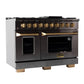 KUCHT Gemstone Professional 48-Inch 46.7 Cu. Ft. Dual Fuel Range for Propane Gas with Sealed Burners and Convection Oven in Titanium Stainless Steel KED484/LP