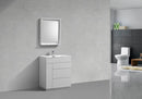 KubeBath Milano 30 in. Modern Bathroom Vanity - High Glossy, KFM30-GW