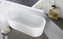 KubeBath Kube Ovale 59 inch White Free Standing Bathtub, KFST1459