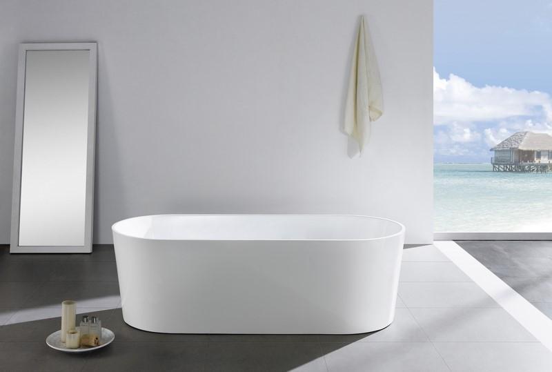 KubeBath Ovale 67 inch White Free Standing Bathtub, KFST1467