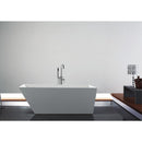 KubeBath Obliquo 67'' White Free Standing Bathtub, KFST1667