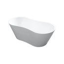 KubeBath Onde 67'' White Free Standing Bathtub, KFST1967
