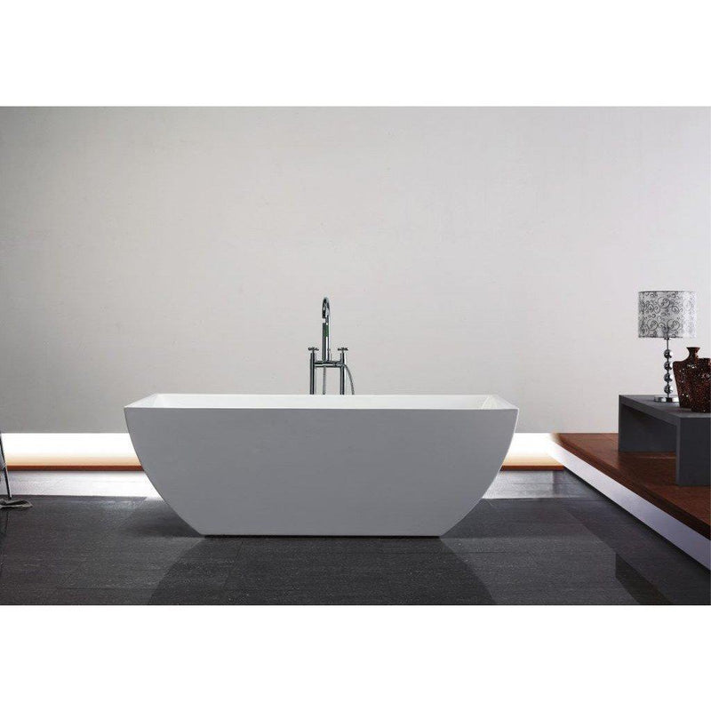Kubebath Contemporanea 67'' White Free Standing Bathtub, KFST2167