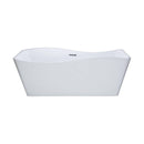 KubeBath Ondulato 67'' White Free Standing Bathtub, KFST7667