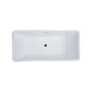 KubeBath Ondulato 67'' White Free Standing Bathtub, KFST7667