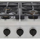 Kucht 48-Inch 6 Burner Gas Rangetop in Stainless Steel with Toxedo Black Knob KFX489T-K