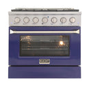 Kucht 36 in. 5.2 cu. ft. Professional All Gas Range in Stainless Steel with Color Options KNG361