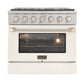 Kucht 36 in. 5.2 cu. ft. Professional All Gas Range in Stainless Steel with Color Options KNG361