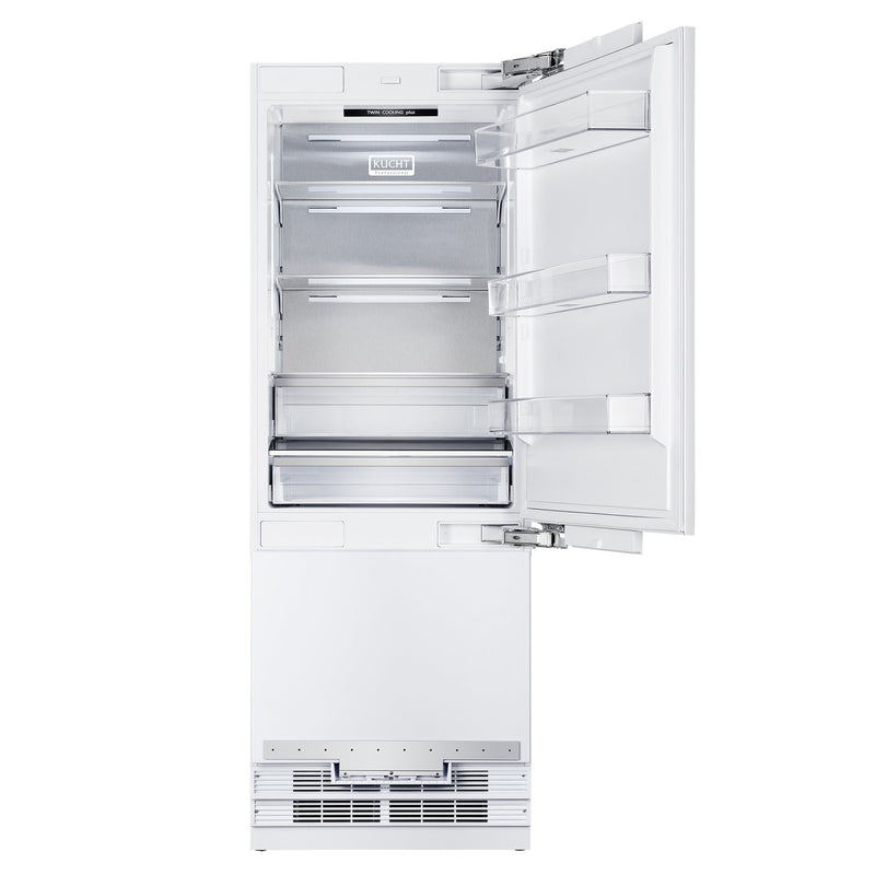 Kucht 30-Inch 17 Cu. Ft. Built-In Refrigerator in Custom Panel Ready, Bottom Freezer, Counter Depth KR300SD