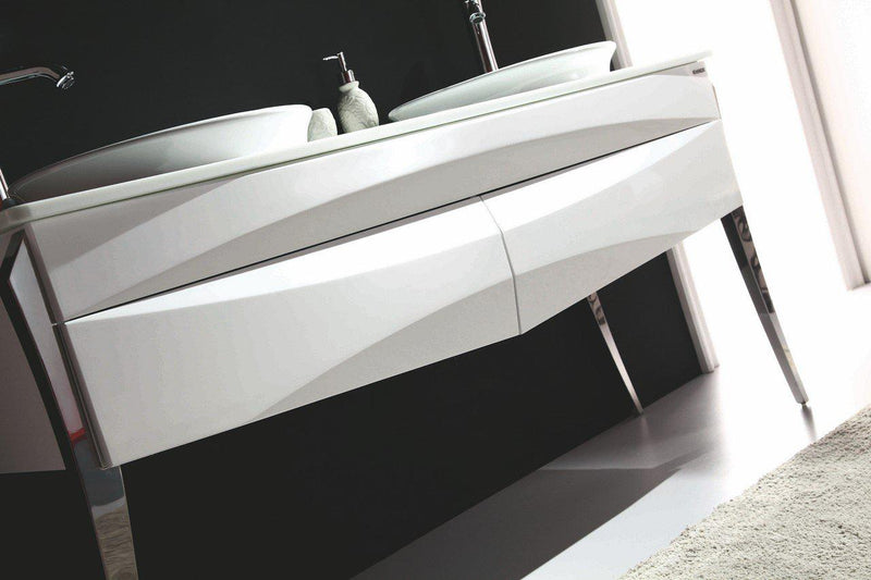 KubeBath Riso 64 in. Double Sink Modern Bathroom Vanity by Kube Bath, KR864D