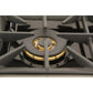 Kucht Signature 48-Inch Gas Range with Convection Oven in White with White Knobs & Gold Handle KNG481-W-GOLD